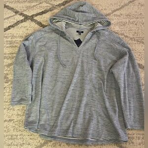 NWT Chaps Women Blue and White Hoodie